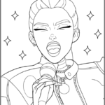 Simple Rumi Singing Coloring Pages Printable