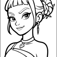 Simple Zoey Profile Picture Coloring Pages Printable