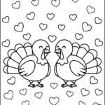 Turkey Love Coloring Pages