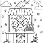 Turkey Selling Carrots Coloring Pages