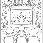 Turtle Cinema Club Coloring Pages Printable