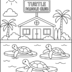 Turtle Paddle Club Coloring Pages Printable