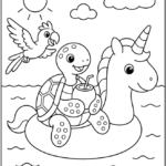 Unicorn Rides Coloring Pages Printable