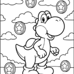 Yoshi from Mario Coloring Pages Printable