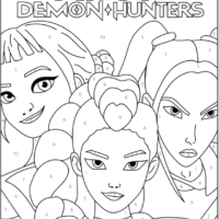Zoey, Rumi and Mira Color by Number Coloring Pages Printable