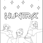 Zoey, Rumi and Mira Performing Coloring Pages Printable